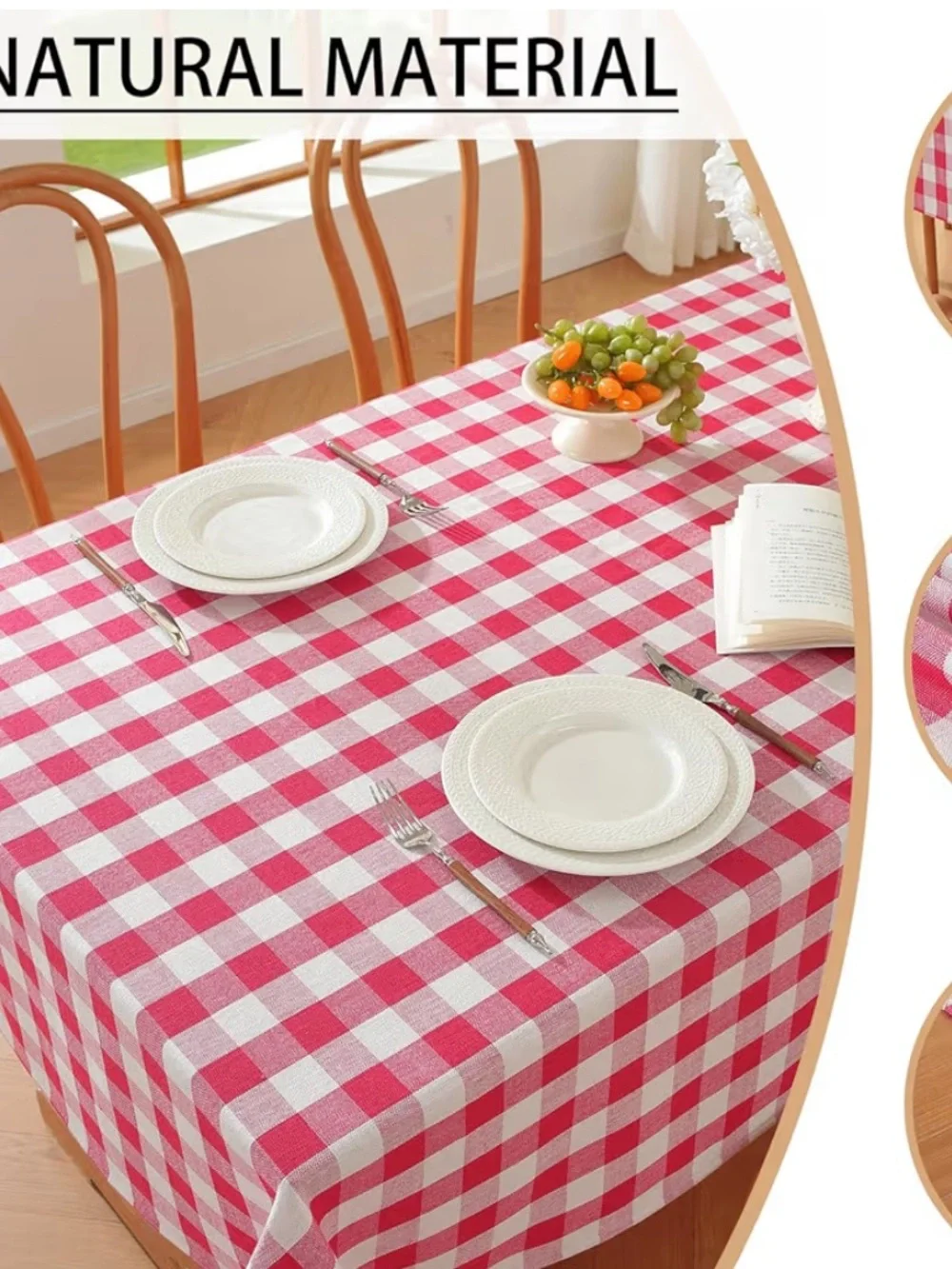 Gillhov red check tablecloth new cotton blend